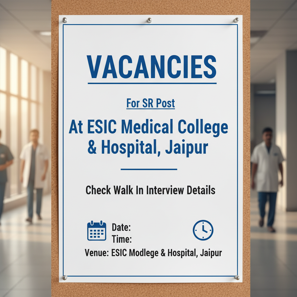 Exciting Career Opportunities: SR Post Vacancies at ESIC Medical College & Hospital Jaipur – Walk-In Interview Details Inside