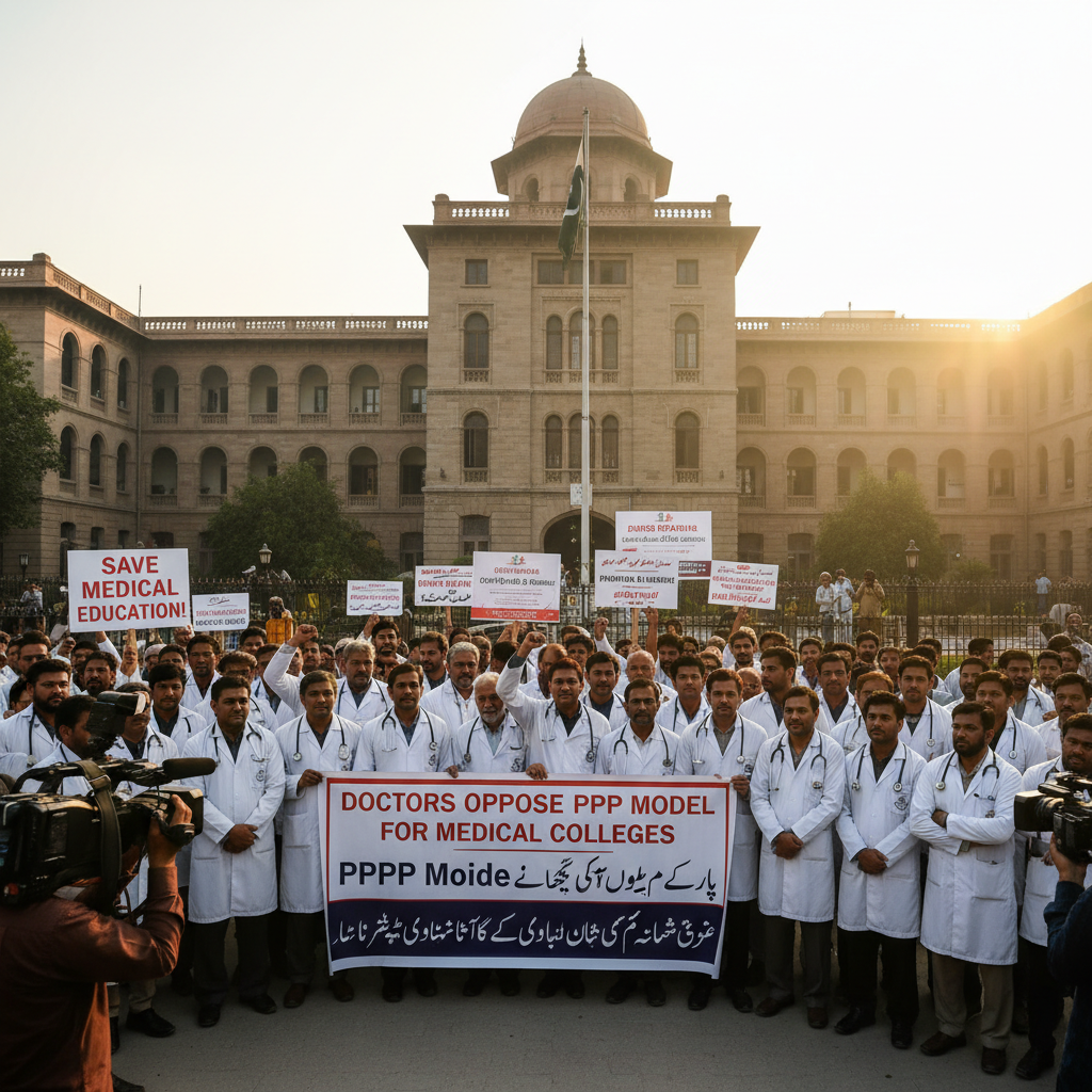 Doctors Rally Against Punjab Governments PPP Model for New Medical Colleges