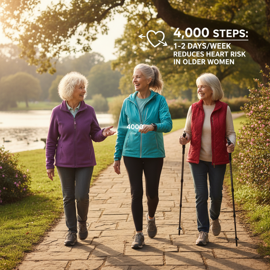 Walking 4,000 Steps Twice a Week Reduces Heart Disease Risk in Older Women
