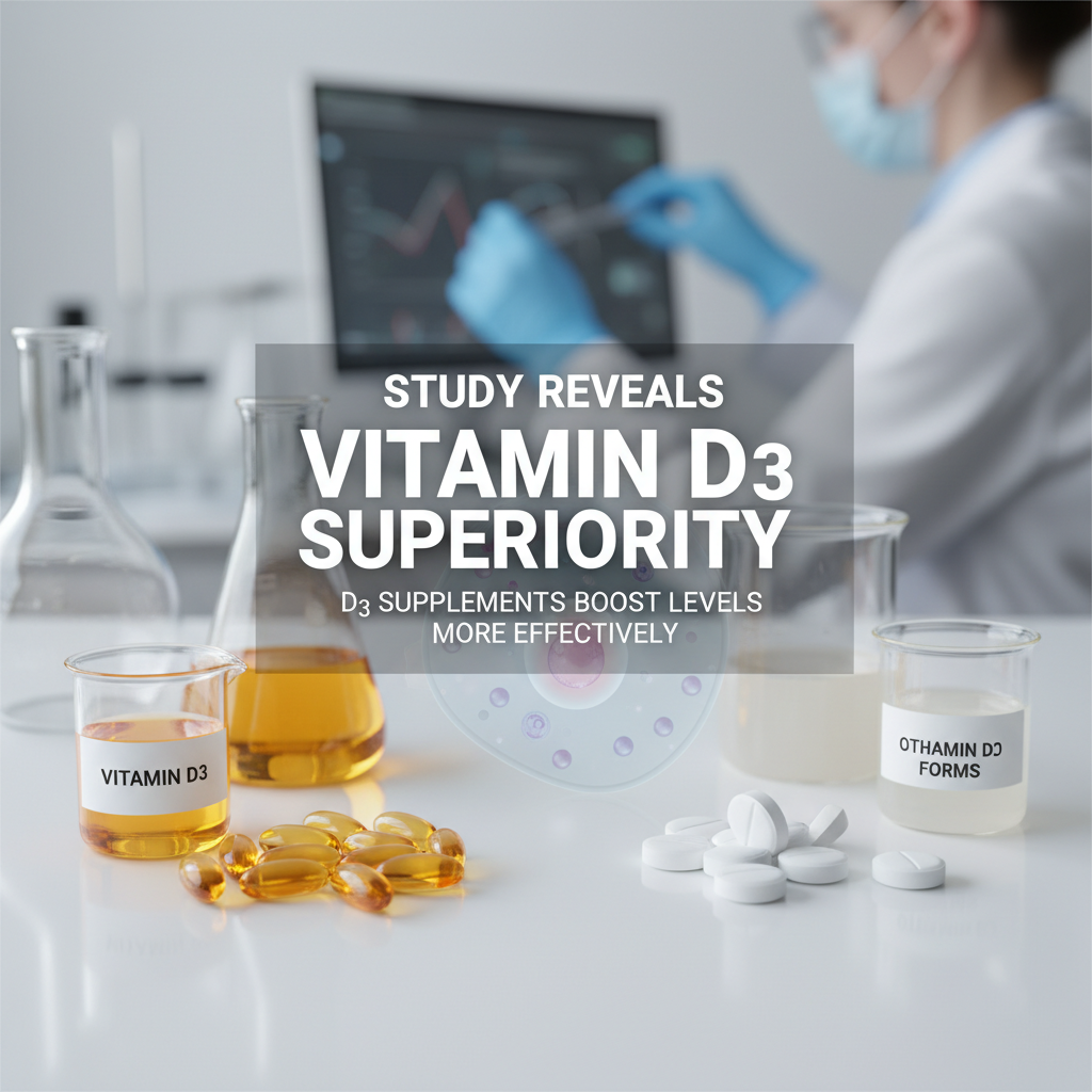 Vitamin D3 Supplements Show Superior Effectiveness in Elevating Vitamin D Levels, Study Finds
