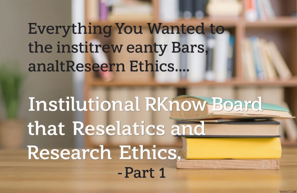 A Comprehensive Guide to Institutional Review Boards and Research Ethics: Part 1