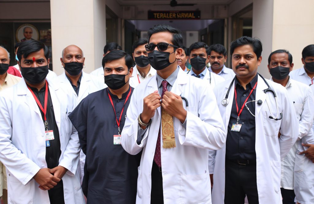 Govt Doctors Hold Black Badge Protest Against Expansion of Telangana Medical Council