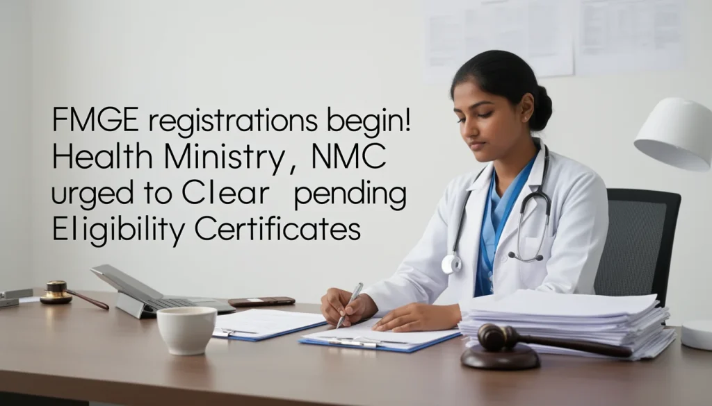 FMGE Registrations Open: Urgent Call to Health Ministry and NMC to Expedite Pending Eligibility Certificates