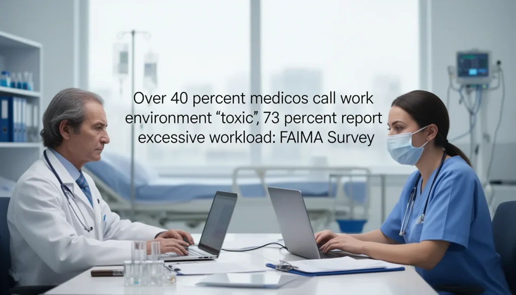 Survey Reveals Over 40 Percent of Medicos Find Work Environment Toxic, 73 Percent Face Excessive Workload