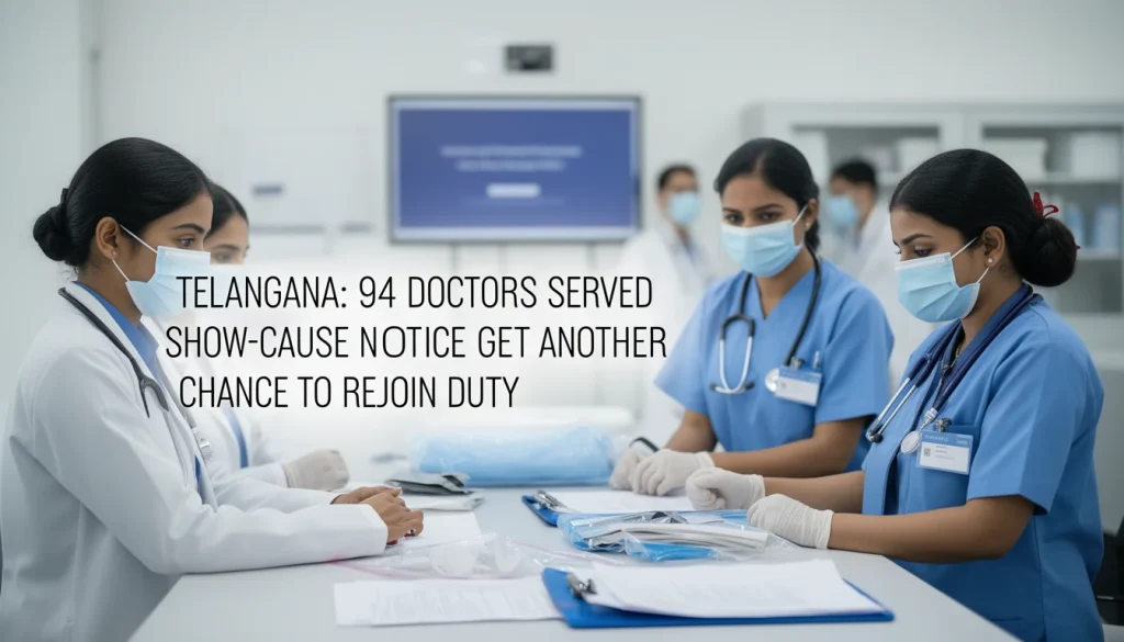 Telangana Grants Second Chance to 94 Doctors Facing Show-Cause Notices to Rejoin Duty